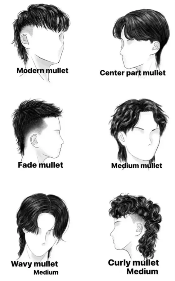 Variations of the mullet fade haircut