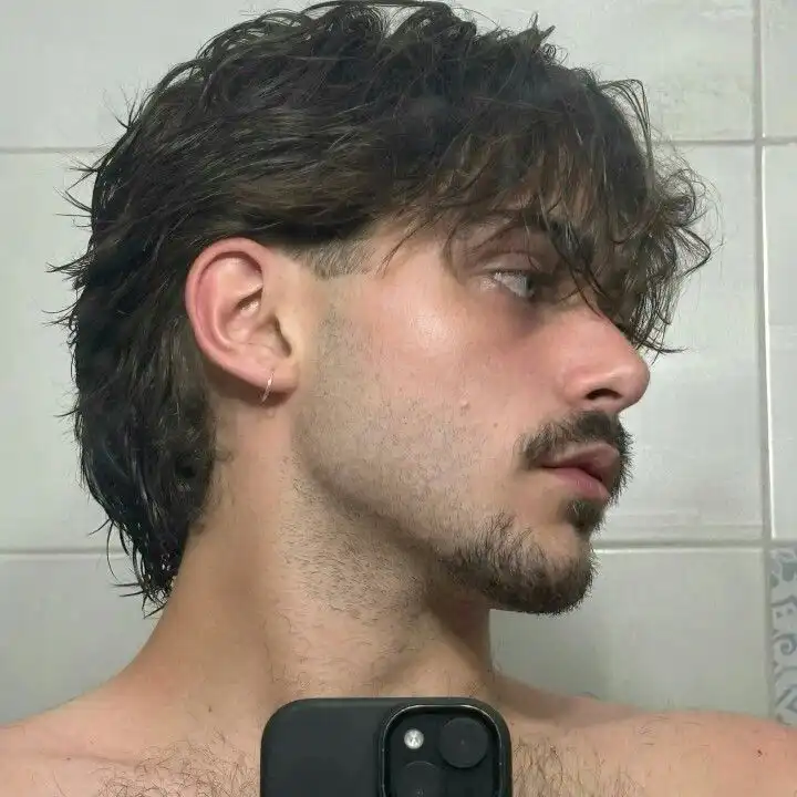 Advanced Mullet With Curtain Bangs & Tight Fade