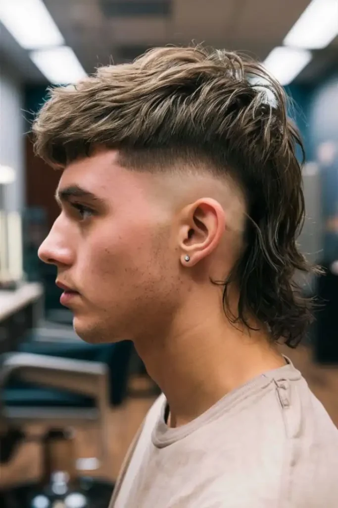 French Crop Mullet With Skin Fade & Exposed Sideburns