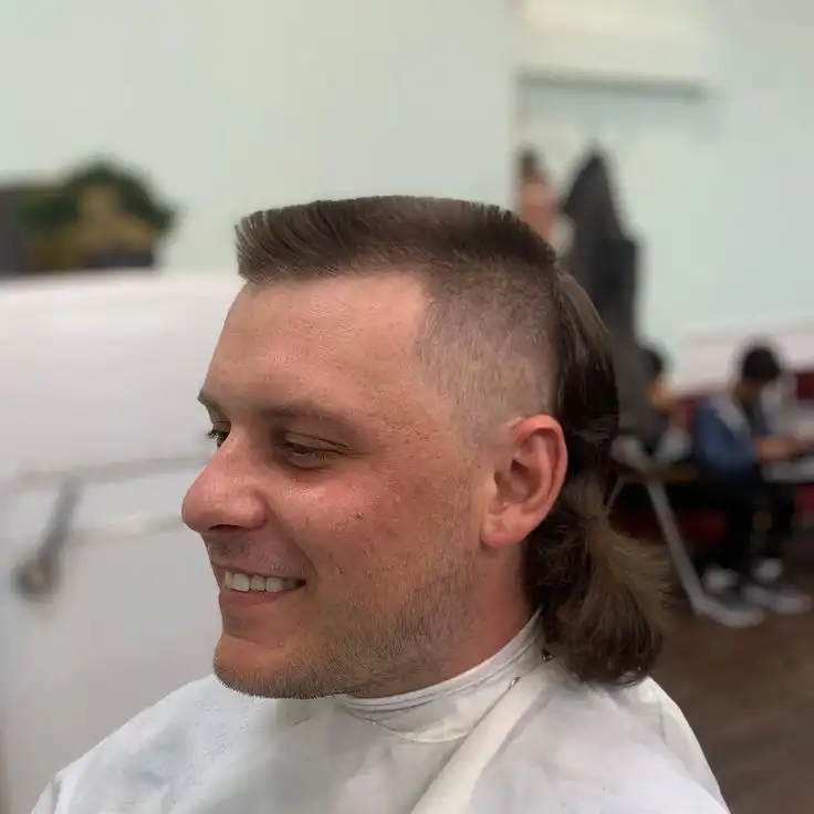 Horseshoe Flat Top Skin Fade Mullet