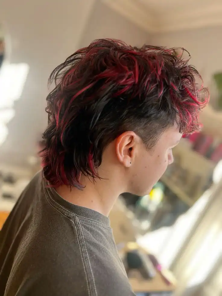 Layered Mullet With Dyed Tips