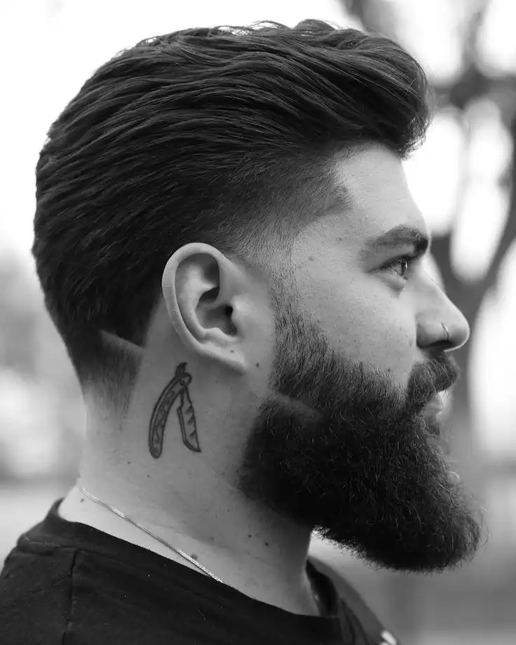 Short Quiff Mullet With Taper Fade