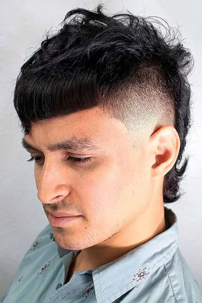 Straight Mullet With Curly Fringe