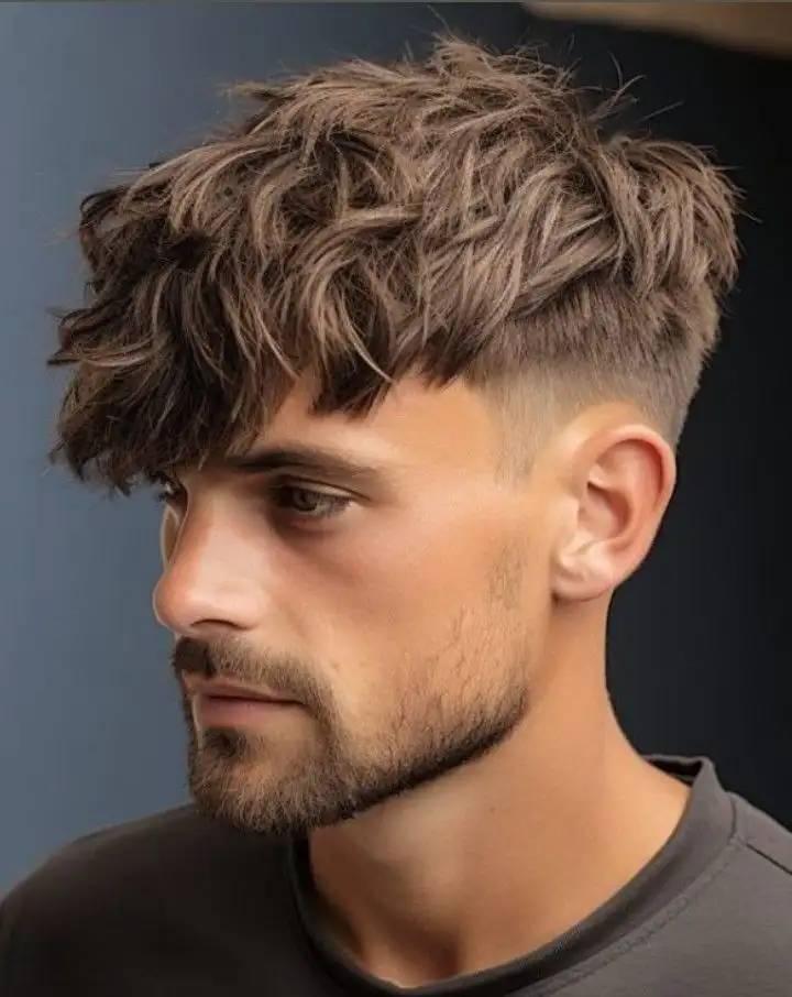 With Textured Long Bangs